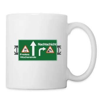 nachtschicht modus nachtarbeit schichtarbeit nacht - Tasse - Weiß - Rechts