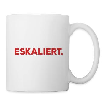 It escalates for techno parties and festivals - Tasse - Weiß - Rechts