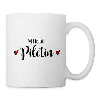 Beste Pilotin Flugkapitän Copilot Flugzeugkapitän - Tasse - Weiß - Rechts