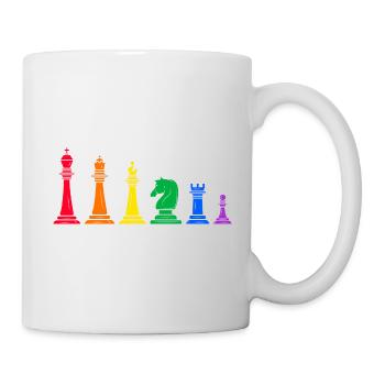 schach schachmatt lgbt regenbogen schachfigur - Tasse - Weiß - Rechts