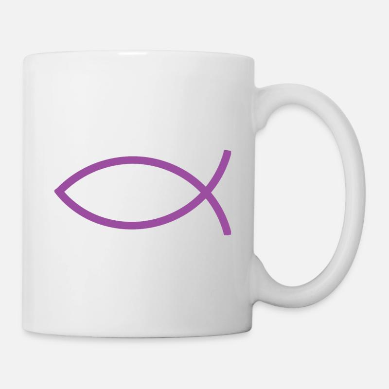 Jésus poisson Ichthys poisson poisson poisson - Mug blanc - blanc