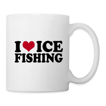 J’adore la pêche sur glace - Mug blanc - blanc - Droite