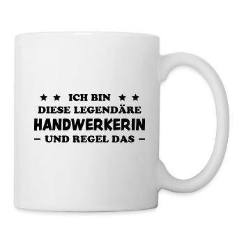 Handwerkerin Lustiger Spruch Heimwerkerin Geschenk - Tasse - Weiß - Rechts