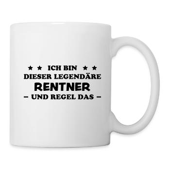 Rentner Lustiger Spruch Rente Ruhestand Geschenk - Tasse - Weiß - Rechts