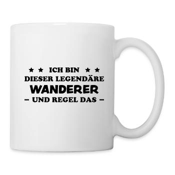 Wanderer Outdoor Lustiger Spruch Wandern Geschenk - Tasse - Weiß - Rechts