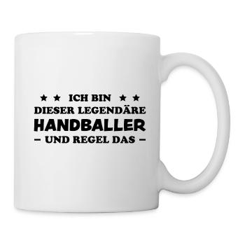 Handball Lustig Spruch Handballer Spieler Geschenk - Tasse - Weiß - Rechts