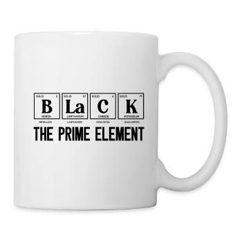 Black Prime Element Schwarz Periodensystem Lustig - Tasse - Weiß - Rechts