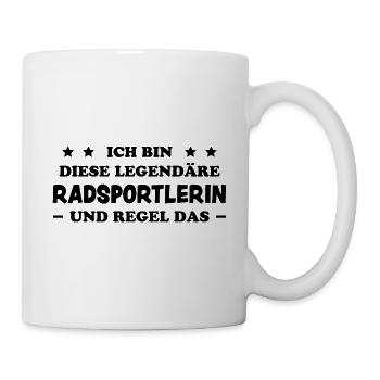 Radsportlerin Mountainbike Bike Fahrrad Geschenk - Tasse - Weiß - Rechts