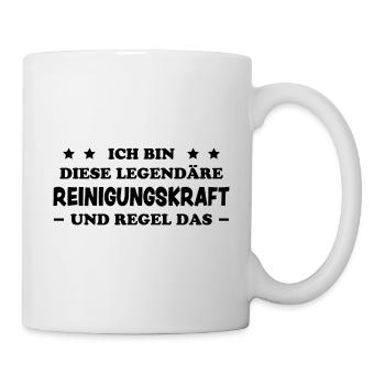 Reinigungskraft Spruch Haushalt Putzfrau Geschenk - Tasse - Weiß - Rechts