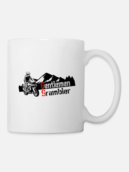 Biker Motorrad Boxer Abenteuer Gentlemen Scrambler - Tasse - Weiß