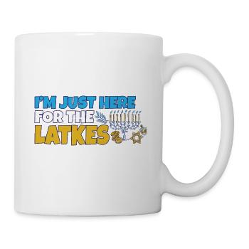Jewish Costume I'm Just Here for the Latkes Happy - Mug - white - Right