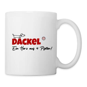 Dackel vier Pfoten - Tasse - Weiß - Rechts