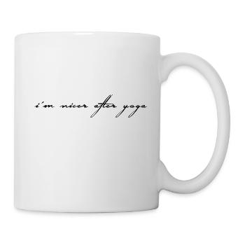 Yoga Shirt / I´m nicer after yoga - Tasse - Weiß - Rechts