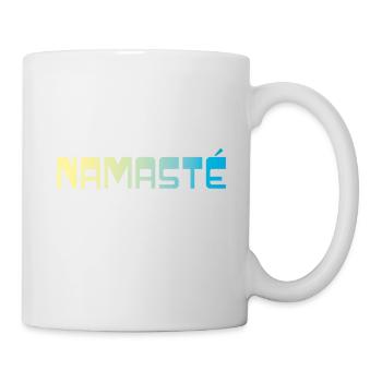 Yoga Shirt Namaste / Verlauf gelb blau - Tasse - Weiß - Rechts