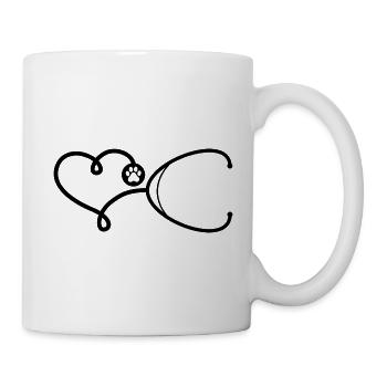 Veterinarian with heart - stethoscope - Mug - white - Right