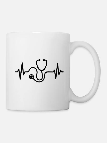 Arzt Herzschlag - Tasse - Weiß