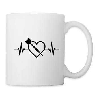 Fléchettes en forme de cœur - Mug blanc - blanc - Droite