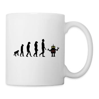 Evolution Roboter Zukunft AI KI - Tasse - Weiß - Rechts