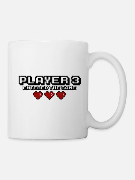 Le joueur 3 est entré dans le jeu - 3 coeurs - Mug blanc - blanc