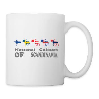 scandinavian moose flag gift - Mug - white - Right