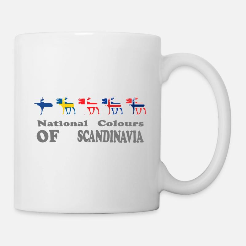 scandinavian moose flag gift - Mug - white