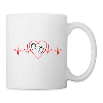 Cadeau de maman enceinte de battement de coeur de bébé - Mug blanc - blanc - Droite