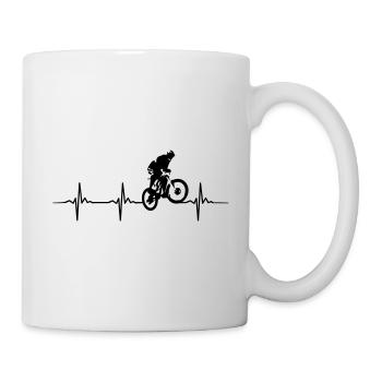 Idée cadeau battement de coeur VTT VTT - Mug blanc - blanc - Droite