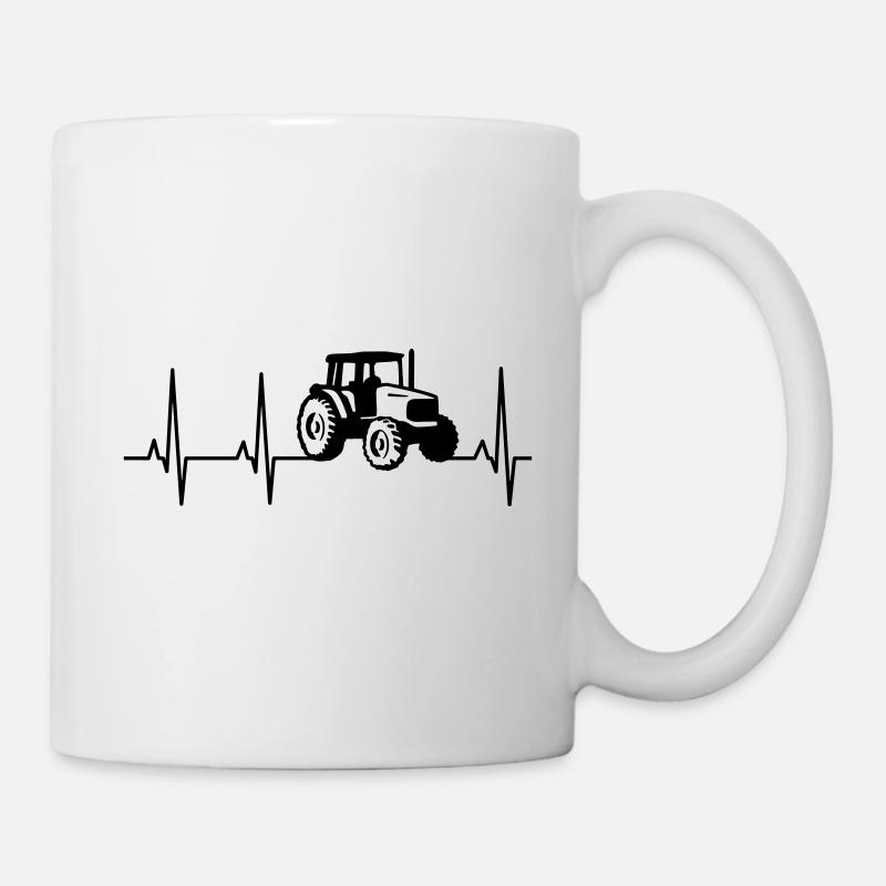 Traktor Herzschlag Ich Liebe Traktoren Geschenk - Tasse - Weiß