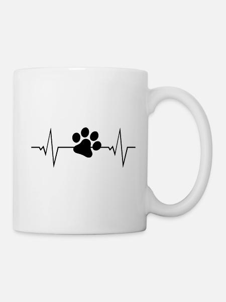 dog paw symbol pulse paw dog - Mug - white