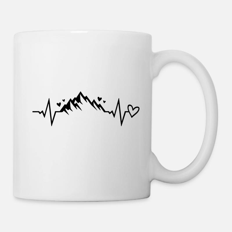 herzschlag Berge puls Symbol - Tasse - Weiß