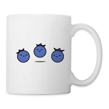 Glückliche Heidelbeeren | Heidelbeere | Obst - Tasse - Weiß - Rechts