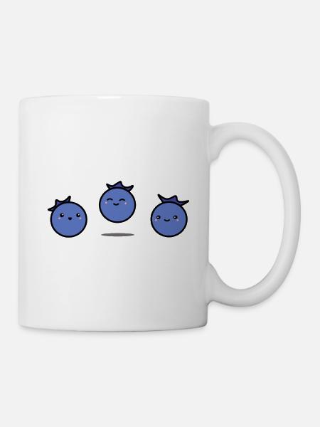 Glückliche Heidelbeeren | Heidelbeere | Obst - Tasse - Weiß