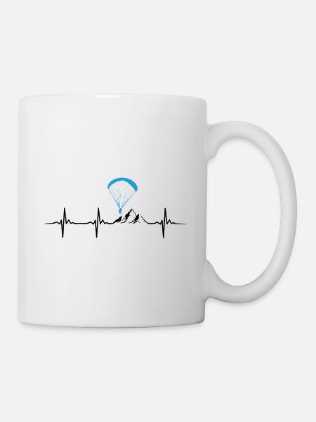 Latidos del corazón para parapente parapente - Taza - blanco