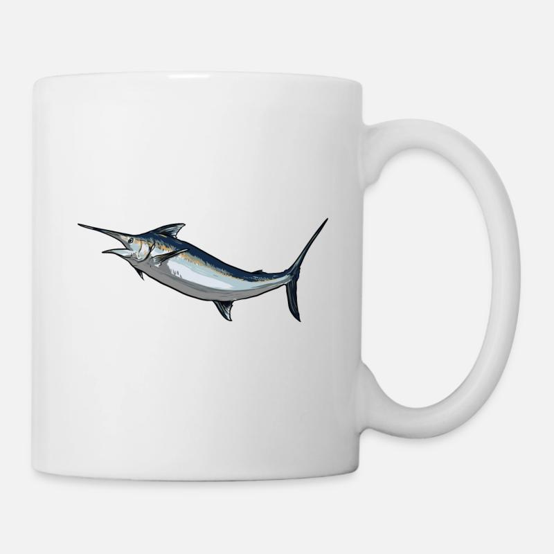 Blauer Marlin Schwertfisch Fächerfisch - Tasse - Weiß