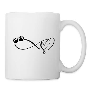 Katze Pfote Herz Katzenbesitzer Katzenliebhaber - Tasse - Weiß - Rechts
