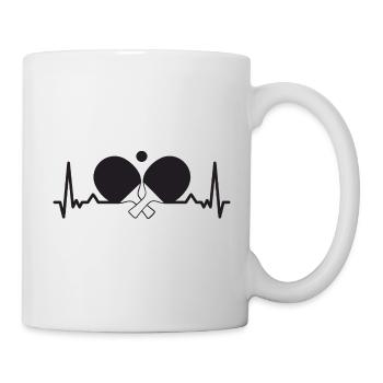 Herzschlag Tischtennisschläger EKG Ping Pong - Tasse - Weiß - Rechts