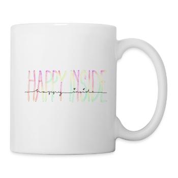 happy inside - Tasse - Weiß - Rechts