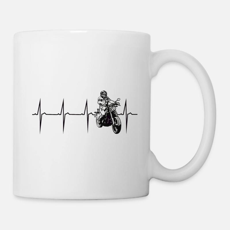 my heart beats for motorcycling - Mug - white