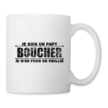 Je Suis Un Papa Boucher je m'en fous de vieillir - Mug blanc - blanc - Droite
