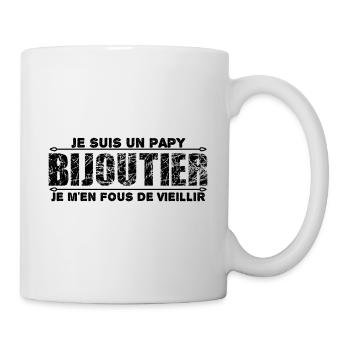 je suis un papy bijoutier cadeau pour mon papy. - Mug blanc - blanc - Droite