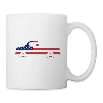 Super camion patriotique Cool T-Shirt américain - Mug blanc - blanc - Droite