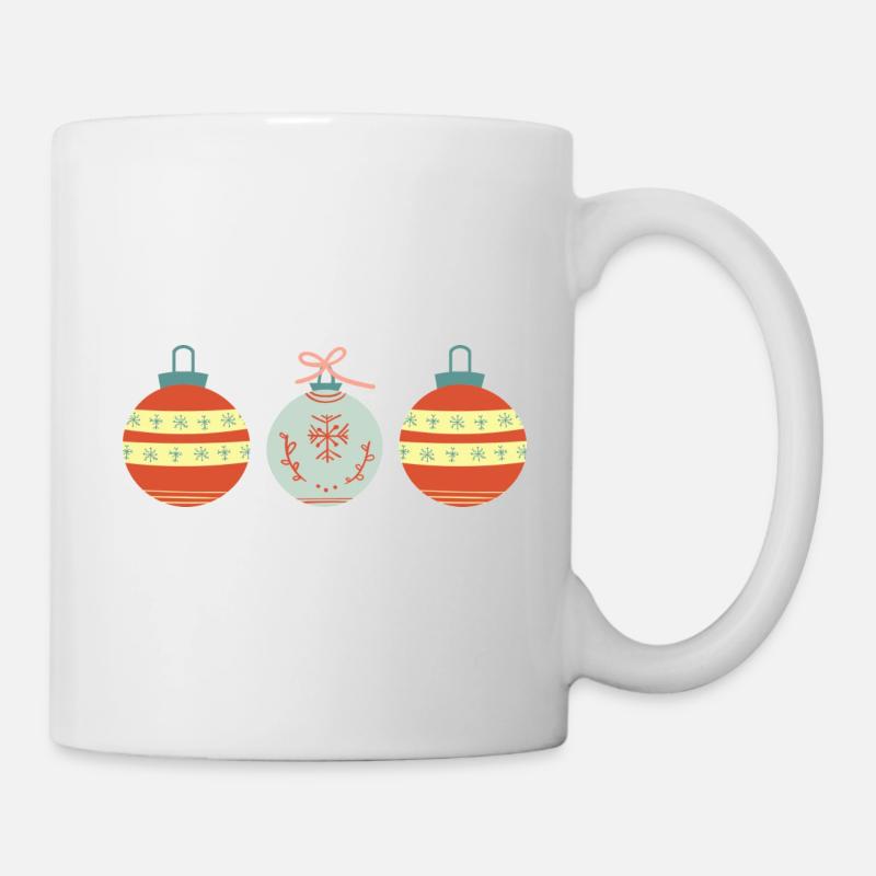 Weihnachtsbaumkugeln - Tasse - Weiß
