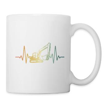 Heartbeat Heartline Heart Rate Excavator ECG Pulse - Mug - white - Right