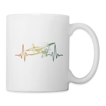 Herzschlag Flieger Flugzeug Pilot - Tasse - Weiß - Rechts