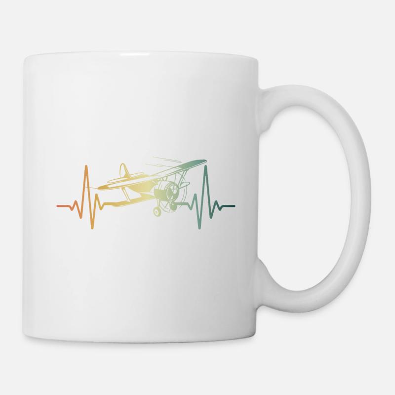 Pilote d’avion Heartbeat Flyer - Mug blanc - blanc