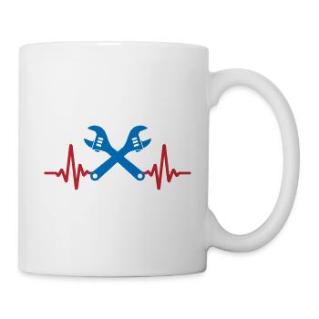 Heartbeat Mechanic ECG Pulse | Colors changeable - Mug - white - Right