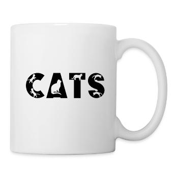 Lustige Katzen in Buchstaben - Tasse - Weiß - Rechts