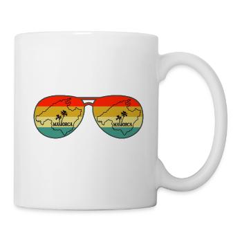 Sonnenbrille mit Landkarte von der Insel Mallorca - Tasse - Weiß - Rechts