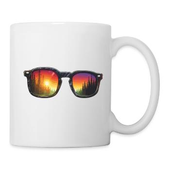 Sonnenbrille / Reflektion / Wald / Spiegelung - Tasse - Weiß - Rechts