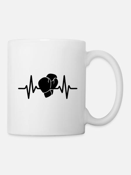 Herzschlag-Boxen - Tasse - Weiß
